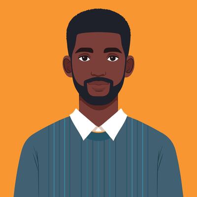 black-man-with-beard-wearing-sweater-vector